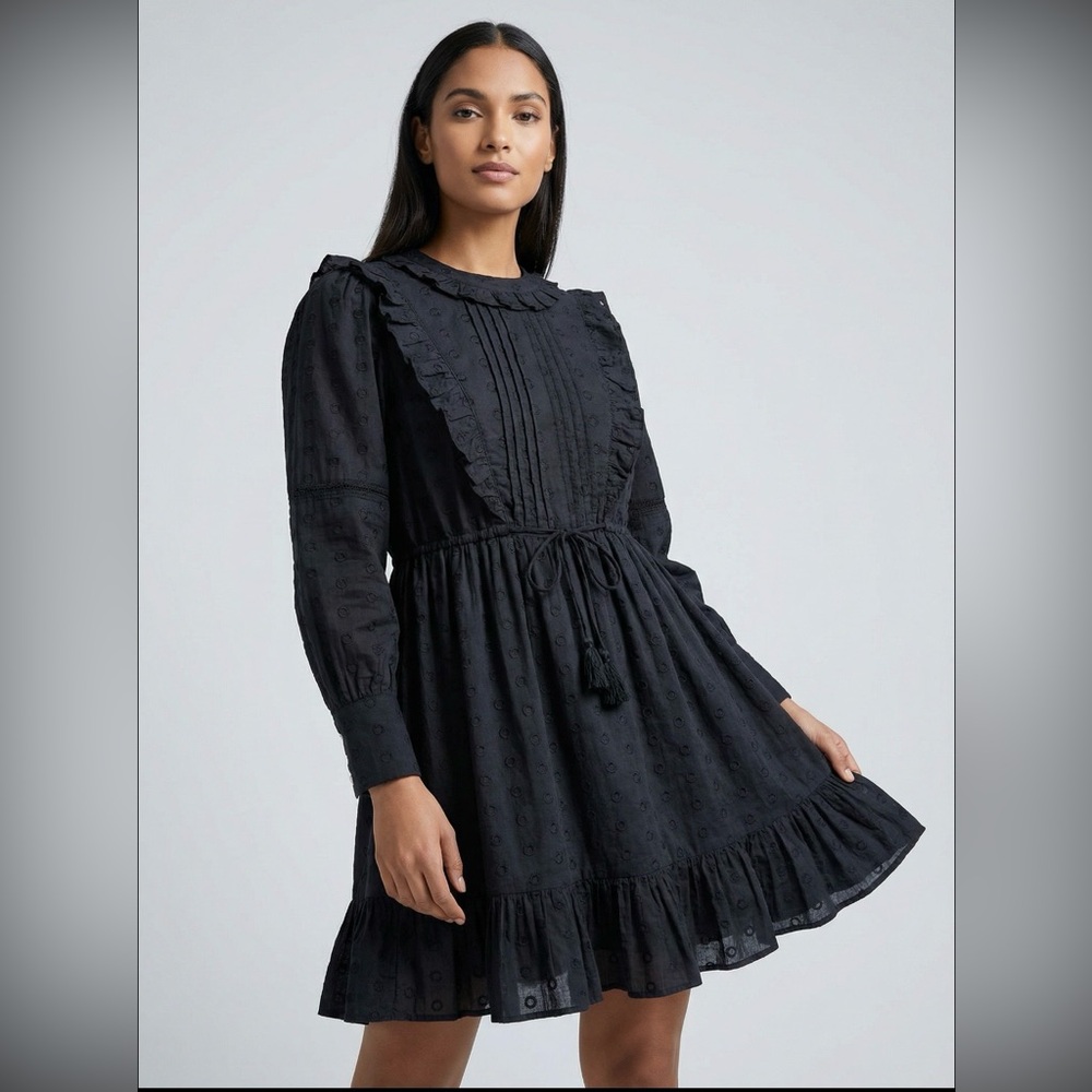 NWT Cleobella Black Swiss Dot Mini Dress